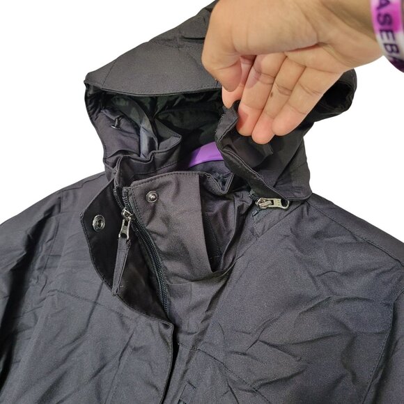 Women's Waterproof, Sky Jacket Windproof Hooded Raincoat For Winter Black X-Larg - Picture 11 of 15